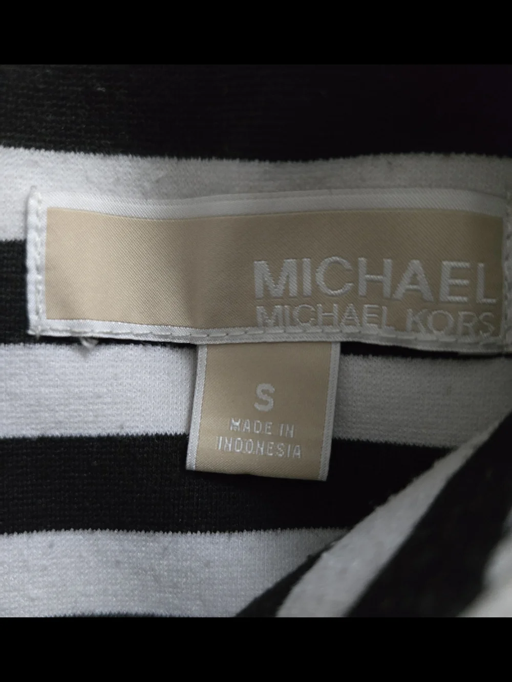 Michael Kors Black and White Striped Short Sleeve Tee Size S